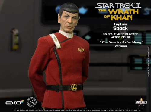 Pre-order the EXO-6 Star Trek II: The Wrath of Khan Captain Spock (Needs Of The Many Version) 1/6 scale figure today at HobbyGalaxy.com!