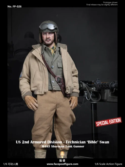 Pre-order the Facepool WWII US 2nd Armored Division Tech "Bible" Swan Special Edition 1/6 Figure (FP-026B) at HobbyGalaxy. Includes muddy terrain base and gun mount. Fast shipping!
