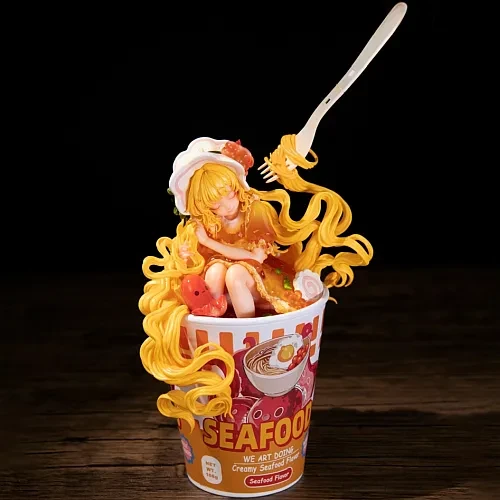 Pre-order the WeArtDoing Sleeping Beauty Noodle Fairies: Seafood Flavor resin figure at HobbyGalaxy.com. Features Japanese instant cup theme & floating fork.