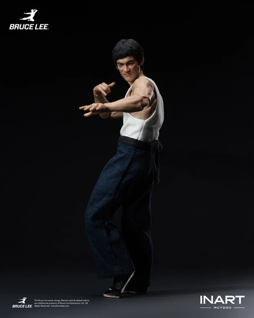 Pre-order the INART Bruce Lee Yellow Jumpsuit 1/12 Scale Action Figure at HobbyGalaxy.com. Real fabric jumpsuit, nunchaku, whip & base.