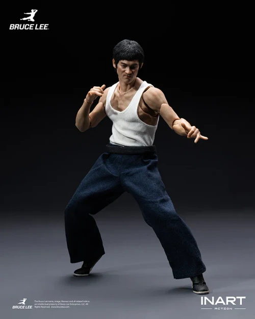 Pre-order the INART Bruce Lee Yellow Jumpsuit 1/12 Scale Action Figure at HobbyGalaxy.com. Real fabric jumpsuit, nunchaku, whip & base.