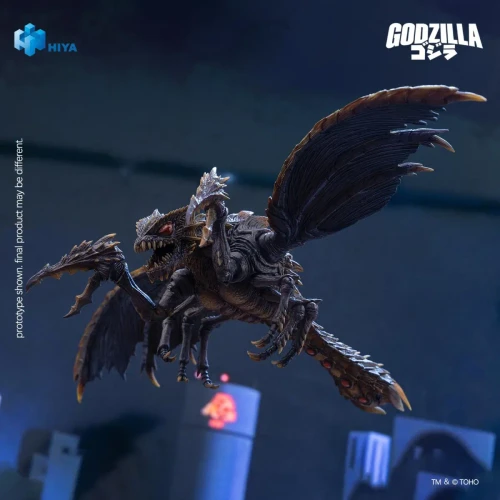 Pre-order the HIYA Toys EXQUISITE BASIC Godzilla vs. Megaguirus (2000) Megaguirus figure at HobbyGalaxy.com. Features flight stand & articulated wings.