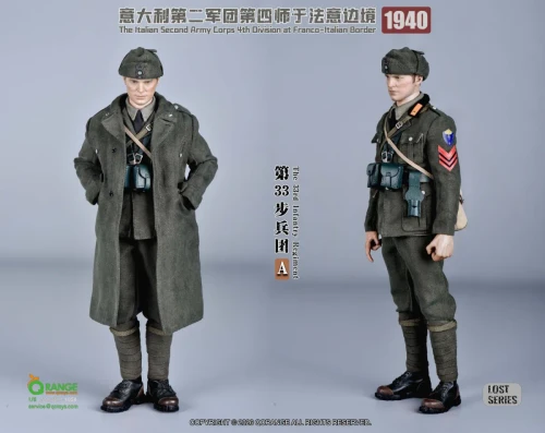 Pre-order the QORANGE QOTOYS 1/6 Italian 33rd Infantry Set (QOM-1058A) at HobbyGalaxy.com. Includes full uniform, accessories & Carcano rifle.