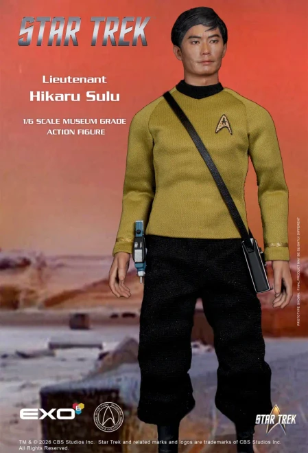 Pre-order the EXO-6 Star Trek: The Original Series Lieutenant Hikaru Sulu 1/6 scale action figure at HobbyGalaxy.com. High-end collector figure.
