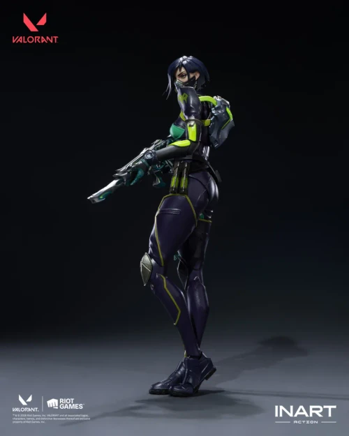 Pre-order the INART Valorant Viper 1/12 scale action figure at HobbyGalaxy.com! Features premium detail, interchangeable heads, weapons, and effect parts.