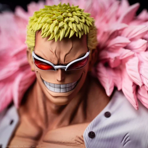 Pre-order the Jimei Palace One Piece Doflamingo Premium Ver. 1/6 scale statue at HobbyGalaxy.com. Features throne display & awakened string effects.