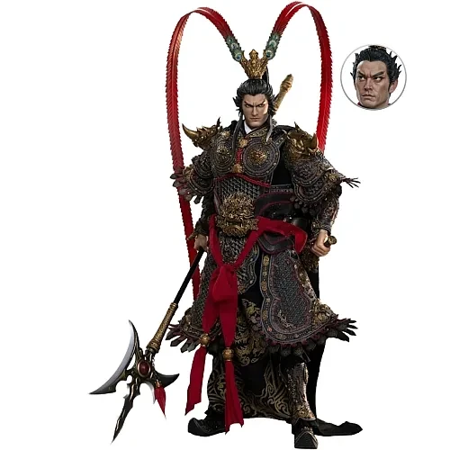 Pre-order the FZ Art Studio Warlords Line "Flying General" Lu Bu (Fengxian) 1/6 Scale Figure FZ037 Standard Edition at HobbyGalaxy.com. Features magnetic movable eyes, realistic head sculpt, full armor set, and signature Fangtian Ji weapon.