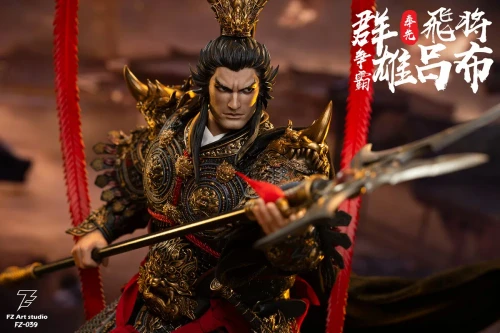Pre-order the FZ Art Studio Warlords Line "Flying General" Lu Bu (Fengxian) 1/6 Scale Figure FZ037 Standard Edition at HobbyGalaxy.com. Features magnetic movable eyes, realistic head sculpt, full armor set, and signature Fangtian Ji weapon.