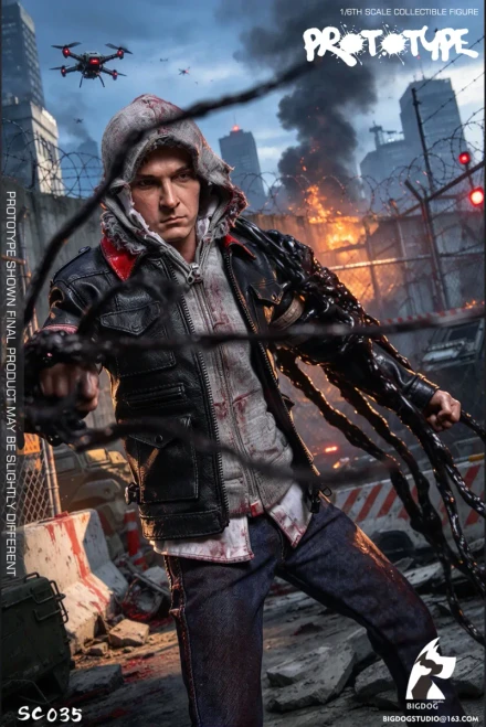Pre-order the BIGDOG STUDIO Prototype 1/6 Scale Figure (SC035) at HobbyGalaxy.com! Features articulated body, leather jacket, blade arm, claws, and whipfists.