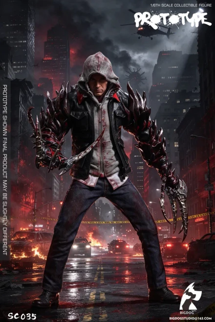 Pre-order the BIGDOG STUDIO Prototype 1/6 Scale Figure (SC035) at HobbyGalaxy.com! Features articulated body, leather jacket, blade arm, claws, and whipfists.