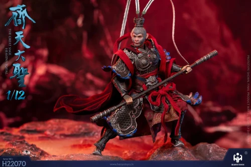 Pre-order the HAOYUTOYS 1/12 Myth Series The Great Sage Monkey King (Dark Version) H22070 at HobbyGalaxy.com. Includes diorama base, armor, and accessories.