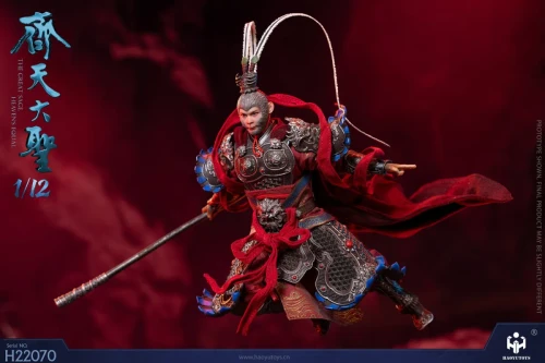 Pre-order the HAOYUTOYS 1/12 Myth Series The Great Sage Monkey King (Dark Version) H22070 at HobbyGalaxy.com. Includes diorama base, armor, and accessories.