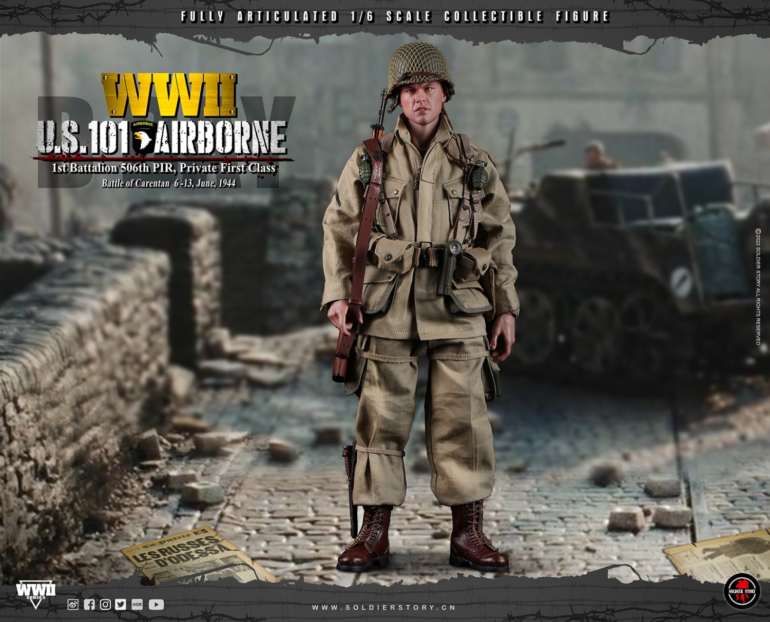 Soldier Story WWII US 101st Airborne DIV. 1st Battalion 506th PIR Private  First Class 1/6 Scale Action Figure SS-126