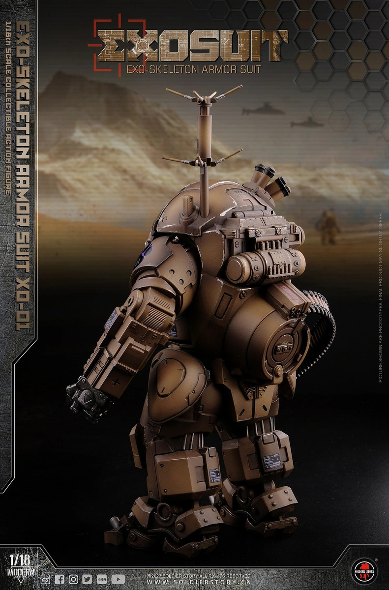 Soldier Story EXO-Skeleton Armor Suit XO-01 1/18 Scale Collectible Action  Figure with Pilot and Soldiers SSE001