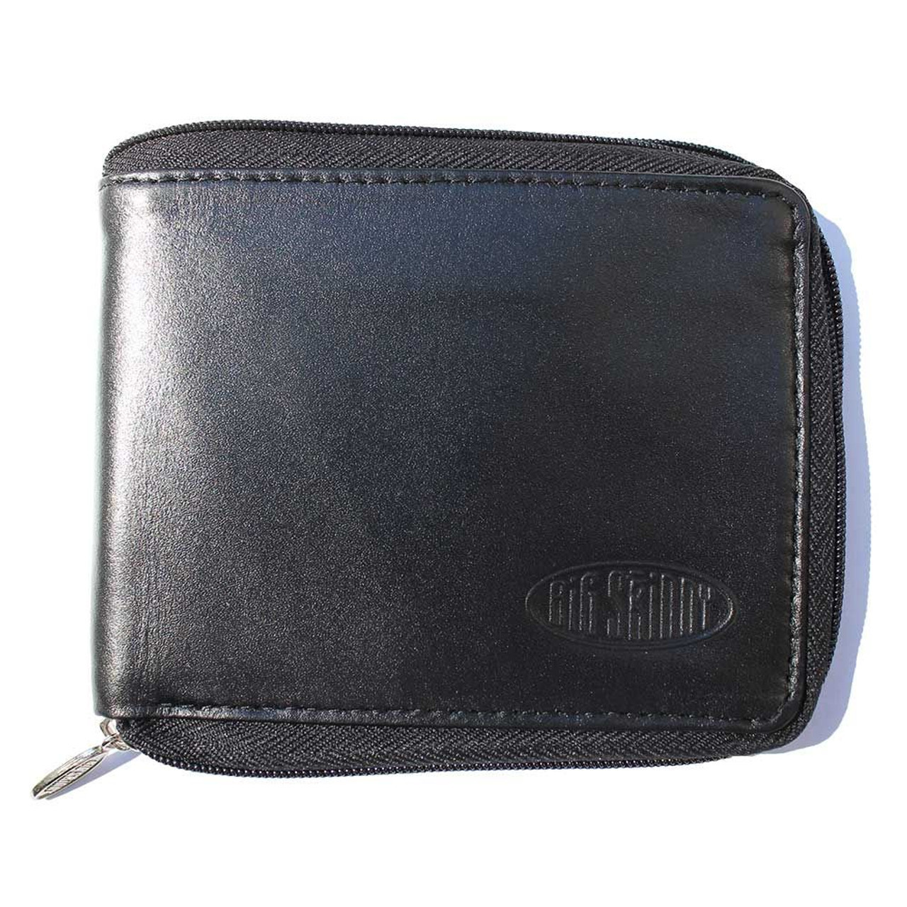 Two-toned leather wallet with wraparound zip