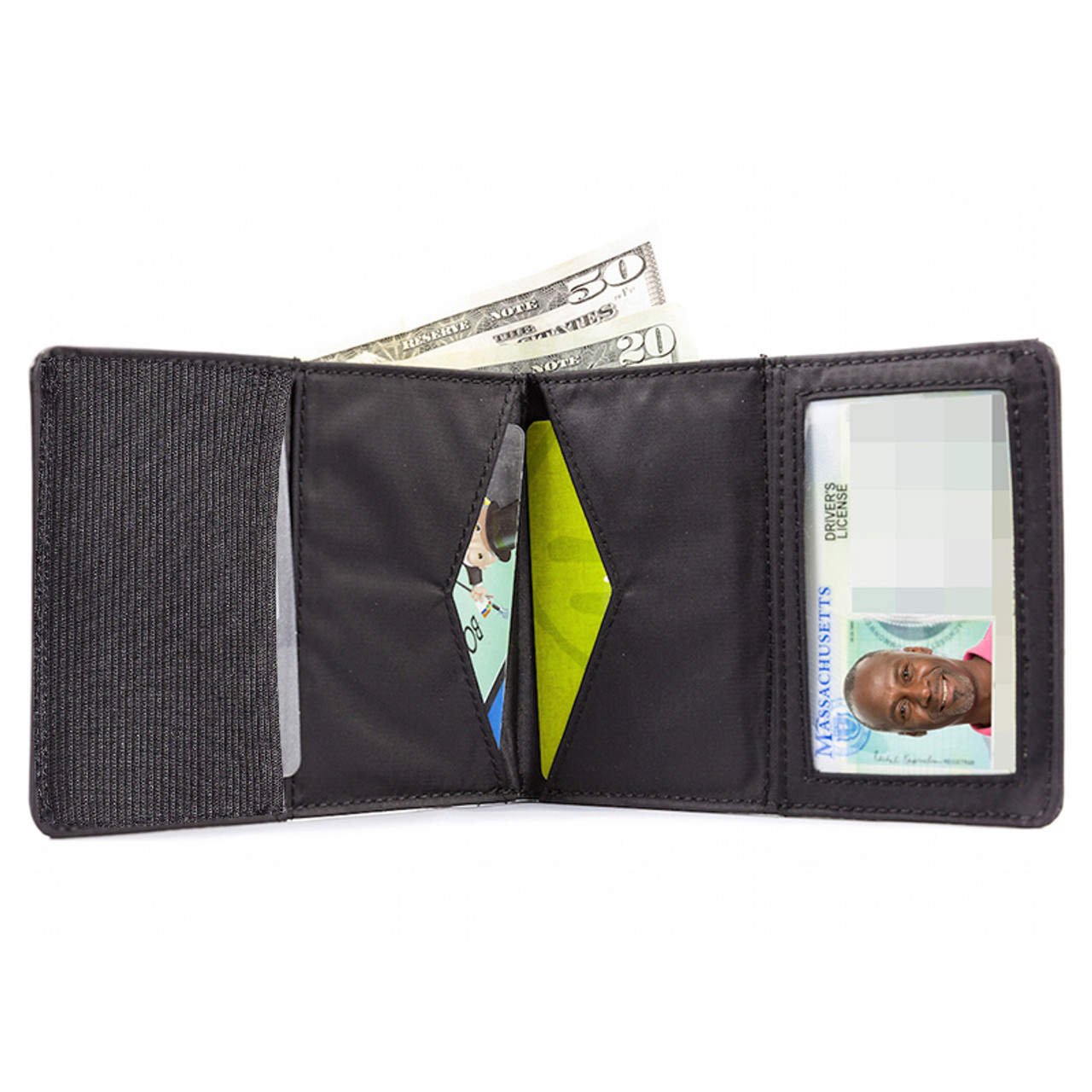 New Boys Slim Thin Nylon Bifold Wallet with Coin Pouch 