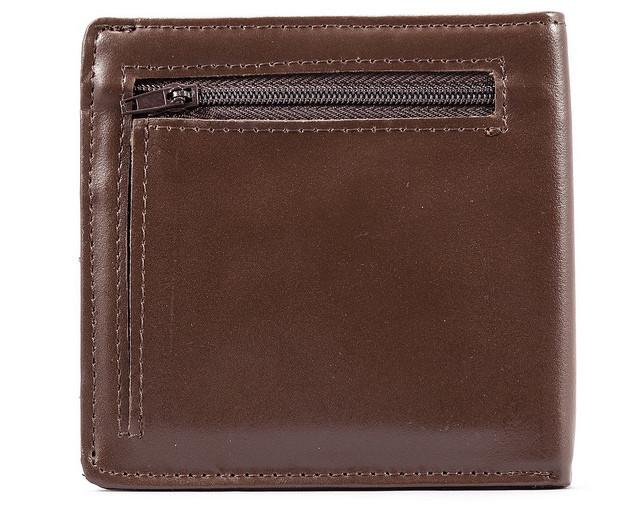 Leather Hybrid Wallet with Zipper Pocket