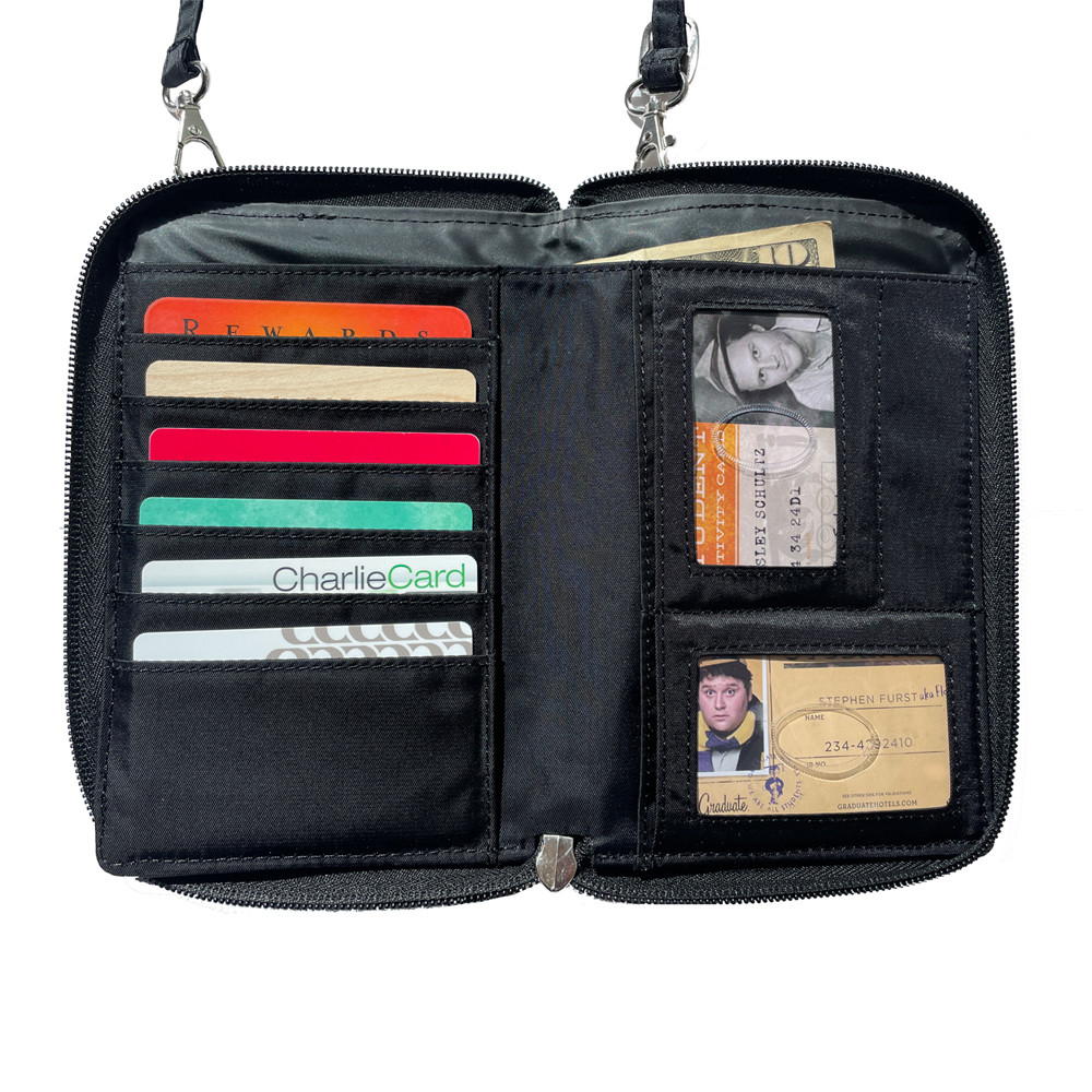 Big Skinny Rfid Crossbody Phone Wallet Rfid Blocking, Ocean Blue