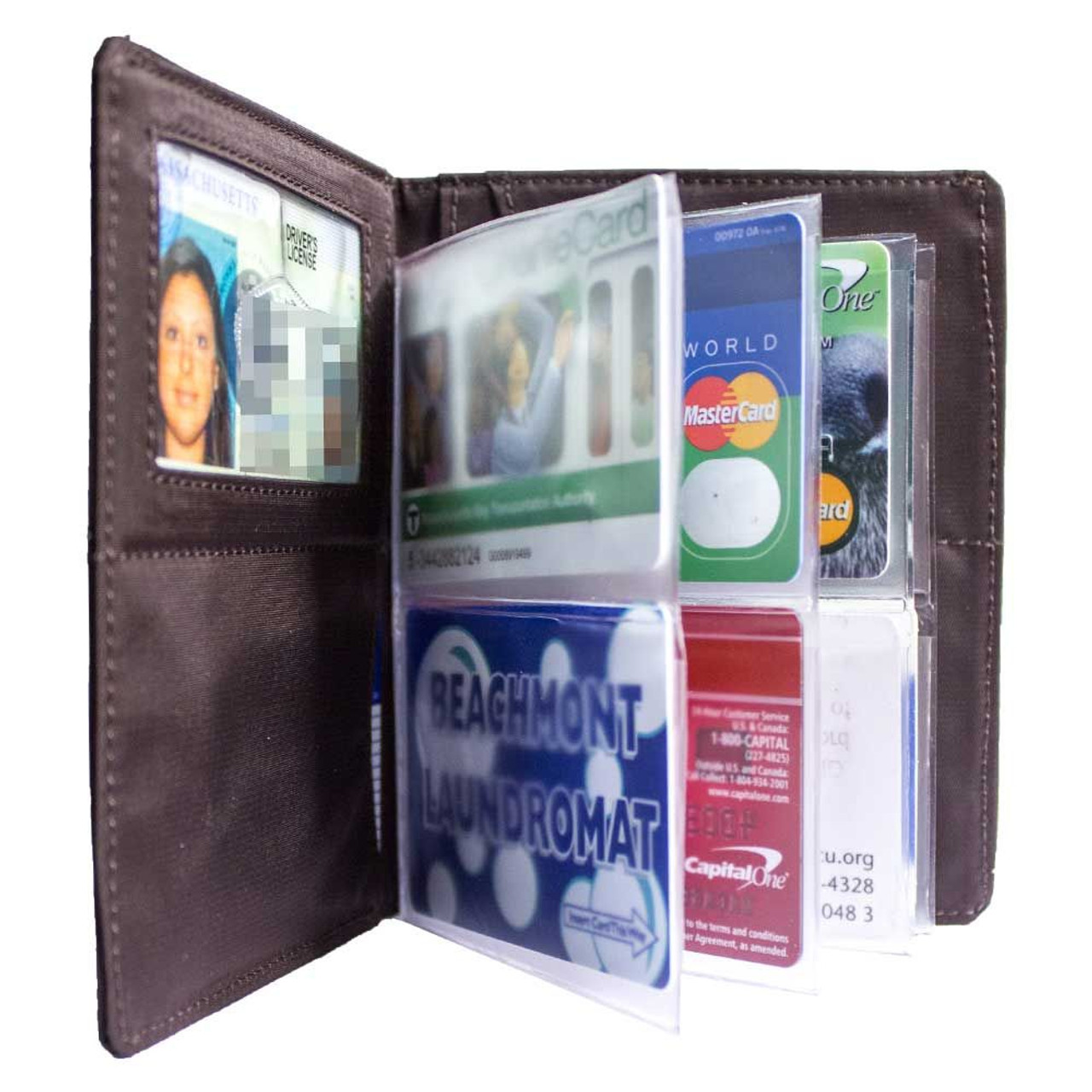 4 Packs 6 Page Wallet Insert Plastic Credit Card Holder Wallet