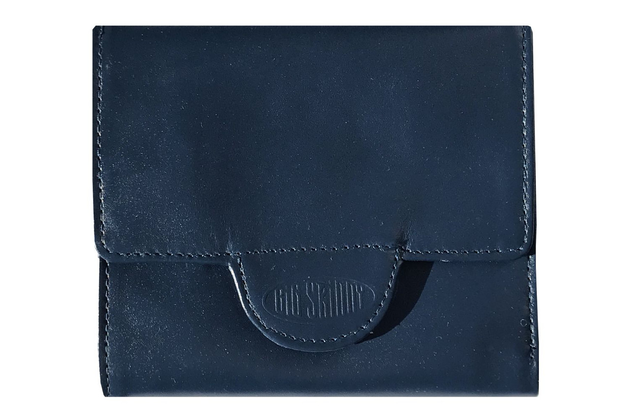 RFID Leather Tri-fold Coin Purse, Blue | Purses | SageBrown