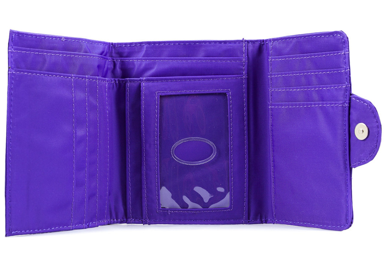 Small Slim Wallet - Light Weight - Added RFID Fabric - Purple