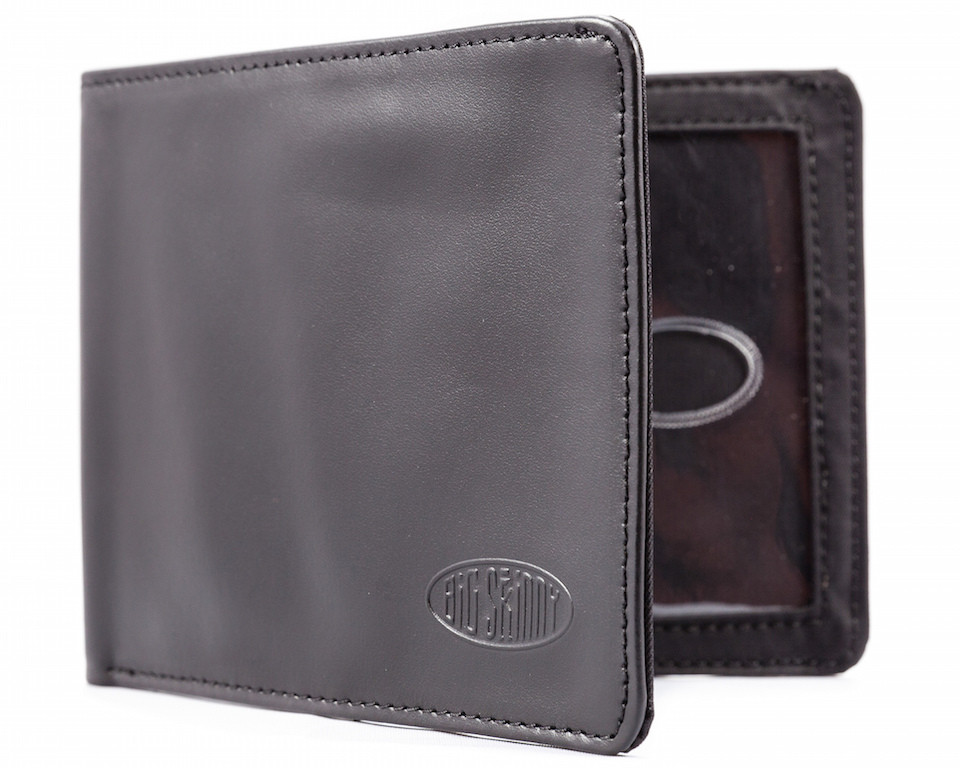 Big Skinny Super Skinny Bi-Fold Slim Wallet voor heren, geschikt voor maximaal 30 kaarten, zwart