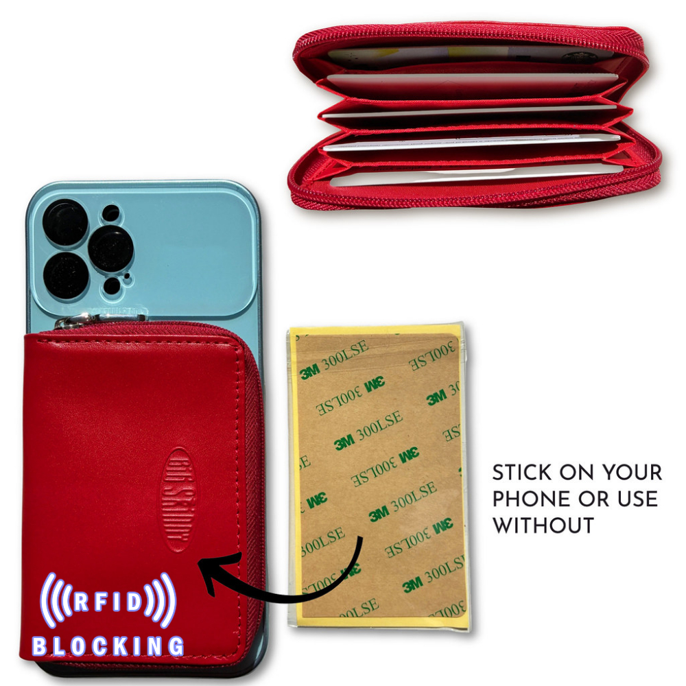 RFID Blocking Leather Mini Accordion Phone Card Case