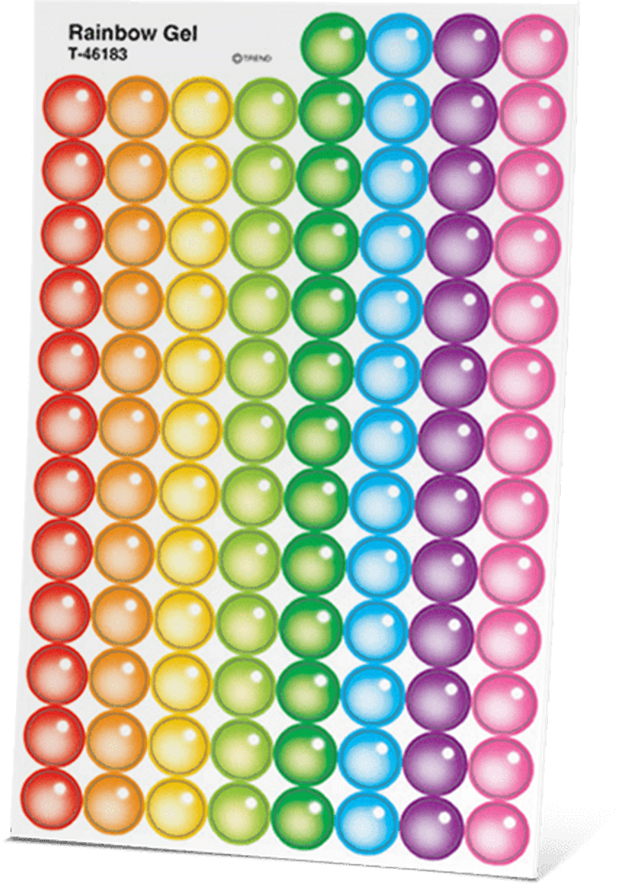 Transparent Tiny Dot Planner Stickers Rainbow 