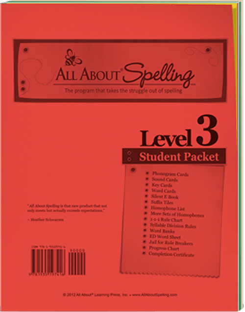 所有关于拼写Level 3 Student Packet Cover