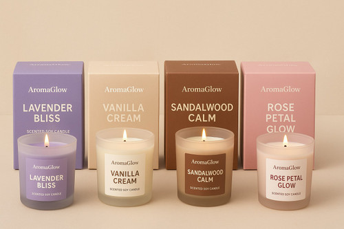 AromaGlow Scented Soy Candle Set