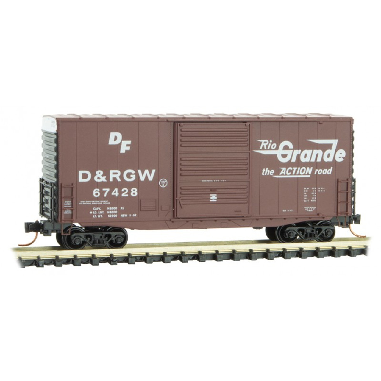 Micro-Trains, MT, 101 00 031, DRGW, Rio Grande, 40', Hi-Cube, Box Car, N  scale