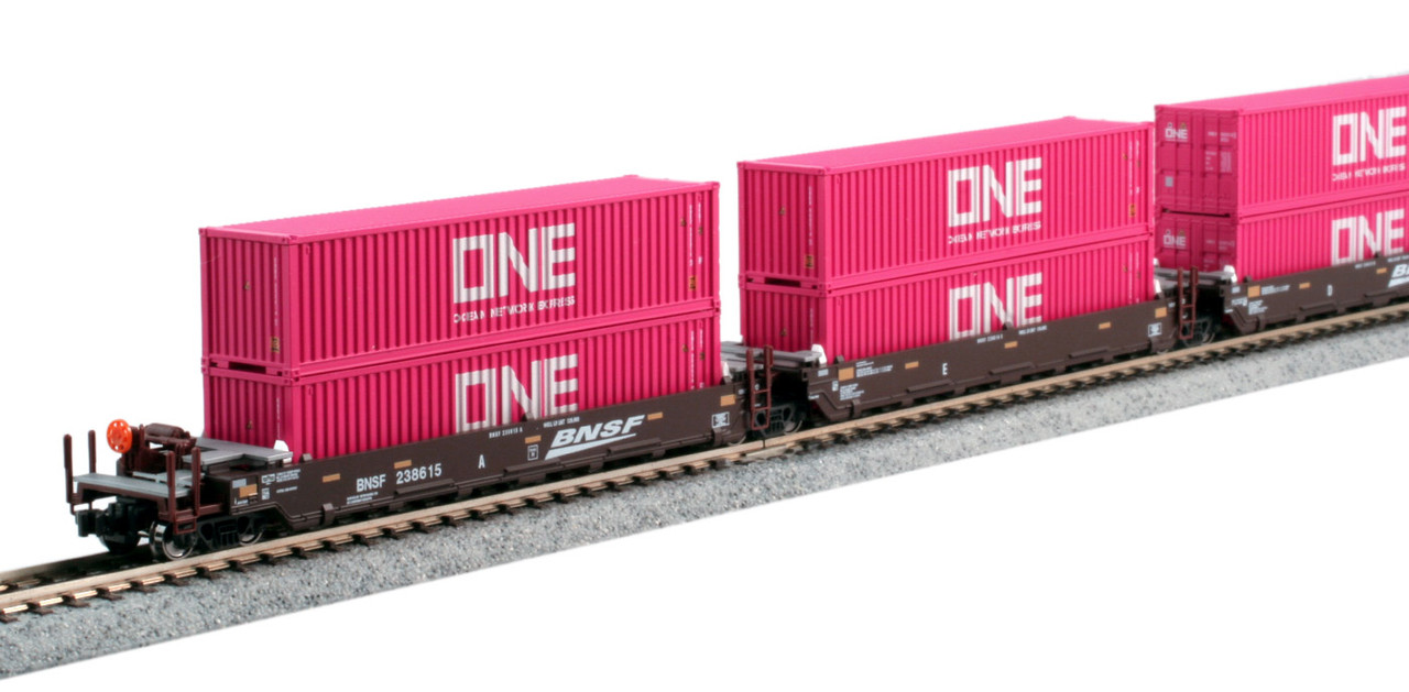 Kato, N scale, Maxi I, BNSF, Gunderson, Double, Stack, Containers