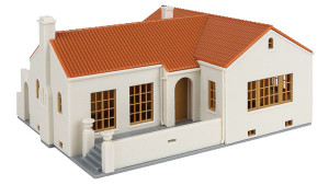 Walthers Cornerstone 933-3785 Mission Style Bungalow House Kit HO
