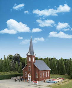 Walthers Cornerstone 933-3496 Brick Church Kit HO