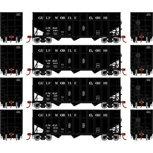 Athearn RTR 76568 GM&O Gulf, Mobile & Ohio 40' WOOD CHIP HOPPER W/LOAD 4-PACK HO