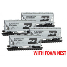MT 993 00 215 Burlington Northern 2-bay Hoppers 4-pack N scale