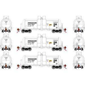 Athearn Genesis 25762 Procor 13K Acid Tank Car 3-car set HO