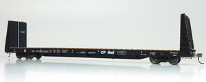 Rapido 147002A CP Rail (Black) Marine Industries Bulkhead Flat Car #317410 HO