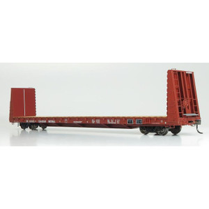 Rapido 147003A CP Rail (Mineral Brown) Marine Industries Bulkhead Flat Car #620005 HO