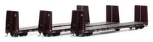 Athearn RTR 17229 Northwest Oklahoma 60' Bulkhead Flat Car 3-car set HO