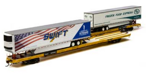 Athearn Genesis 69983 Trailer Train F89F Flat Car with 2 53' Utility Trailers TTX #161053 2-car set HO