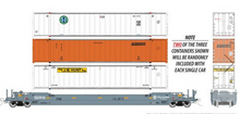 Rapido 401059A Ferromex Gunderson Husky-Stack Car #5173 and 2 Containers HO scale