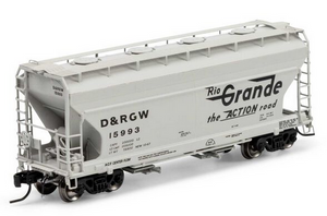 Athearn Genesis N 1287 D&RGW Rio Grande #15993 ACF 2970 2-bay Covered Hopper