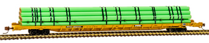 Atlas N scale 50005526 TTX F89J Flat Car with Pipe Load  #602491