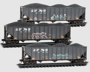 Micro-Trains 983 05 104 Norfolk Southern 100 Ton 3-bay Open Hoppers 3-pack N scale