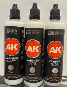 AK Interactive 3Gen Varnish 100 ml (Select from Matt, Satin or Gloss)