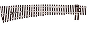 Peco SLE8377 #7 Left Hand Curved Turnout Code 83 Electrofrog HO