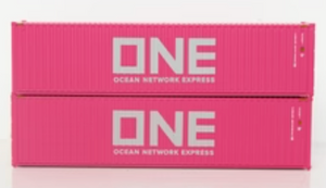 JTC 405083 ONE 40' Container N scale 2-pack