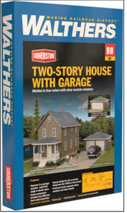 Walthers 933-3792 Two Story House with Garage HO