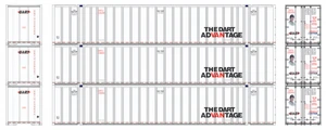 Athearn 72781 DART Advantage 53' Stoughton Container 3-pack HO